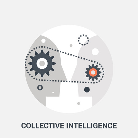 Abstract vector illustration of collective intelligence icon conceptのイラスト素材