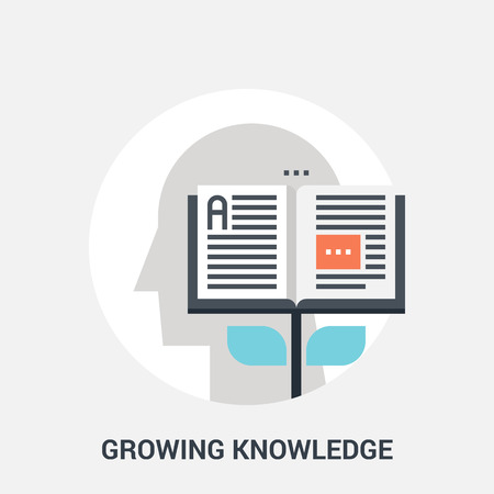 Abstract vector illustration of growing knowledge icon conceptのイラスト素材