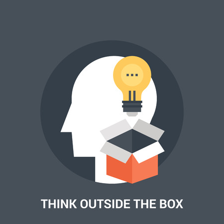 think outside the box icon conceptのイラスト素材