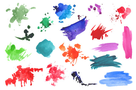 Watercolor splatters collectionのイラスト素材