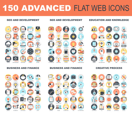 Advanced Flat Web Iconsのイラスト素材