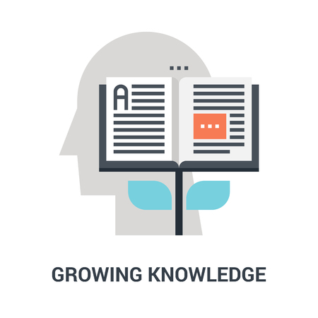 Abstract vector illustration of growing knowledge icon conceptのイラスト素材