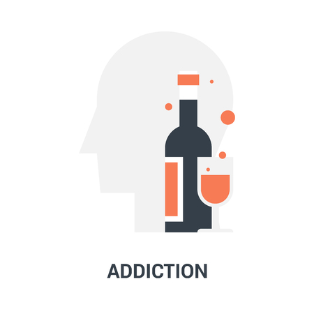 Abstract vector illustration of addiction icon conceptのイラスト素材