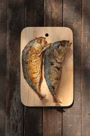 Thai Cuisine Mackerel Deep Fried Fishの写真素材