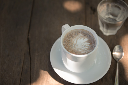 Delicious hot chocolate in a white mugの写真素材