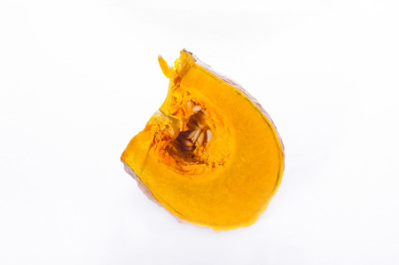 Fresh orange pumpkin isolated on white background.の写真素材
