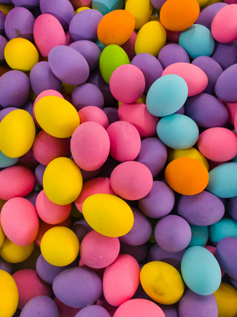 Eggs colorful Easter eggs in Happy Easter