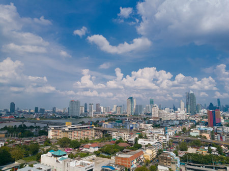 view of city landscape in Bangkok Thailandのeditorial素材