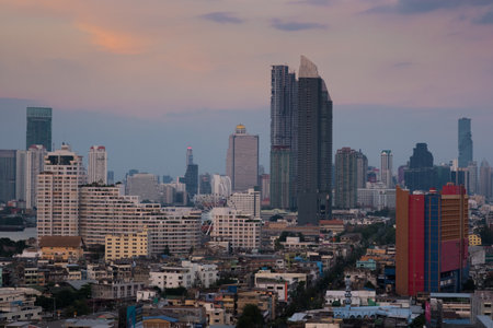 view of city landscape in Bangkok Thailandのeditorial素材