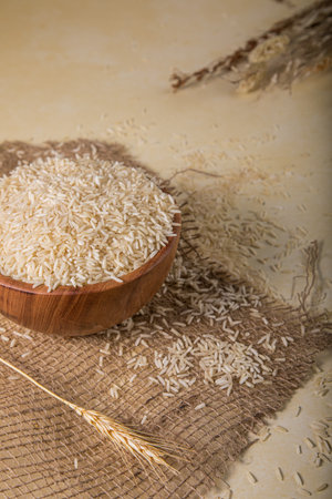 WHITE RICE:
A bowl of rice which is the most carbohydrate-filled food source in a personâs daily appetiteの写真素材