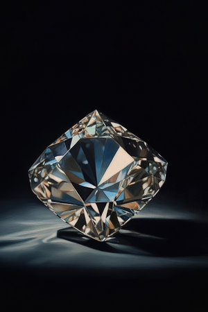 Diamond crystal on black background for jewerly shopの素材