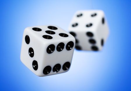 Horizontal die against blue gradient background.