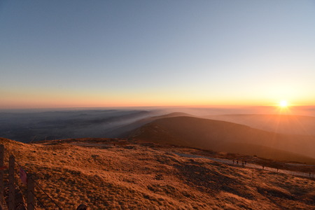 sunrise in mountainsの写真素材