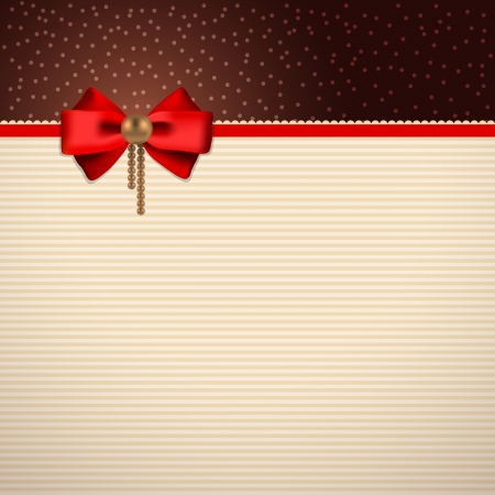 Festive background for greeting text with a red bow and decorative gold ornamentsのイラスト素材