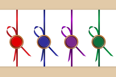 Decorative multicolored ribbons for decoration of letters and parcelsのイラスト素材