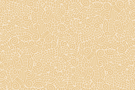 Light brown abstract background with floral curls and light circlesのイラスト素材