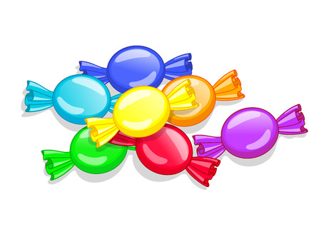 Multicolored lollipops on white backgroundのイラスト素材