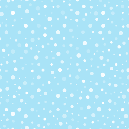 Seamless pattern with round snowflakes varying transparency on blue backgroundのイラスト素材