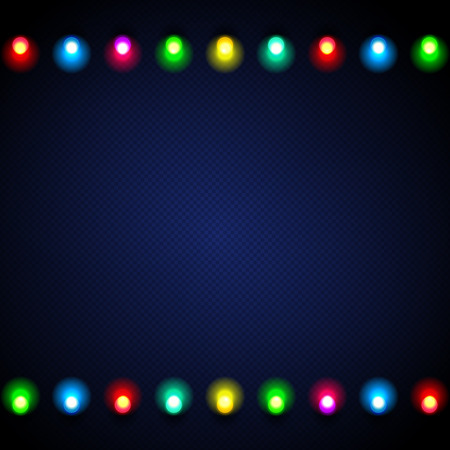 Festive stylish background with colored lights on dark blue textured backgroundのイラスト素材