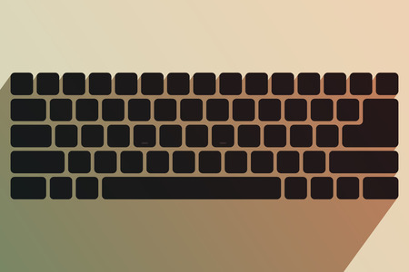 Black keyboard without symbols. Modern input device. Computer equipment. Tinting effectのイラスト素材