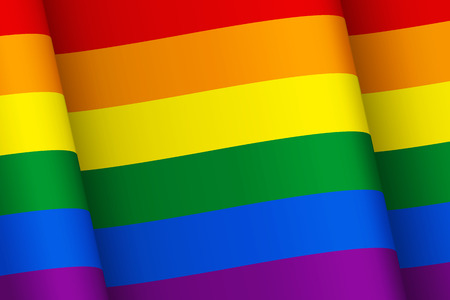 Wind-shaken rainbow flag. Symbol of the LGBT communityのイラスト素材