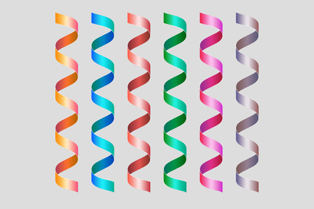 Twisted spiral colored ribbons. Decoration elementsのイラスト素材