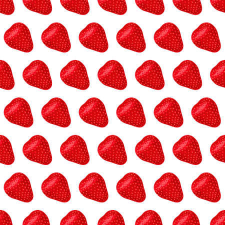 Ripe fresh strawberries, seamless berry pattern, organic natural healthy background, concept of healthy food and dietingのイラスト素材