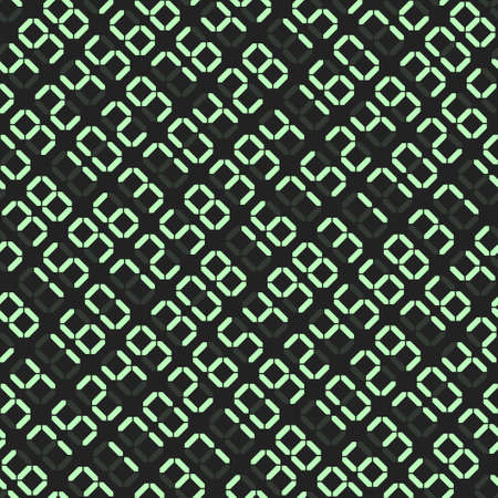 Seamless pattern of electronic board with bright random glowing digits, abstract background of led...