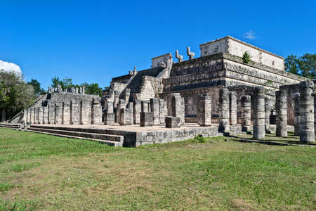 Temple of the Warriors at the Mayan archaeological site of Chichen Itza, Yucatan, Mexico