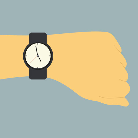 Human hand with a watch. Time management concept.のイラスト素材