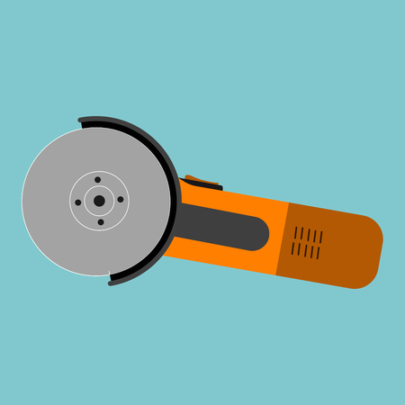 Picture of angle grinder. Flat style icon illustration.のイラスト素材