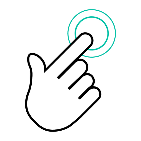 Finger click, hand icon. Vector symbol isolated on white background.のイラスト素材
