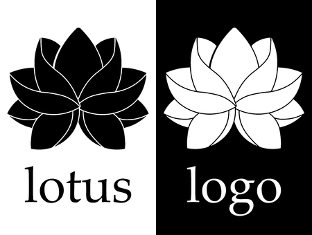 Illustration art of a lotus logo with isolated backgroundのイラスト素材