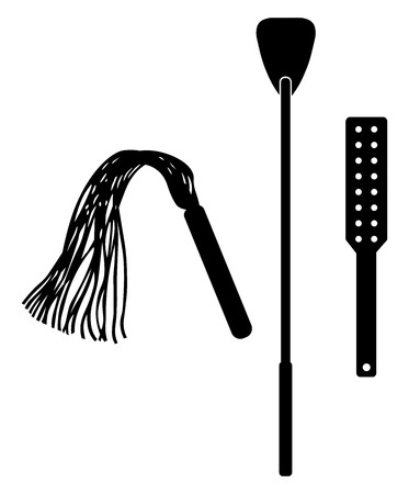 Spanking accessory. Accessory tool toy for BDSM. Isolated on white vector illustrationのイラスト素材