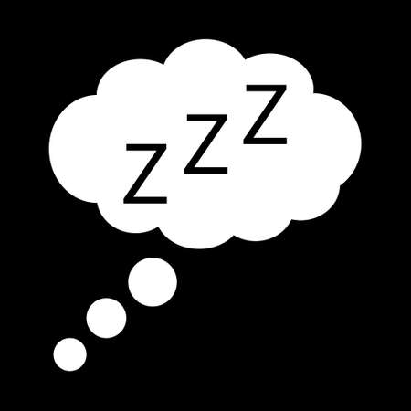 Sleeping, zzz or slumber in thought bubble vector icon for sleep apps and websitesのイラスト素材