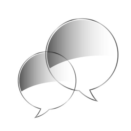 Gray glass chat bubbles on a white backgroundのイラスト素材