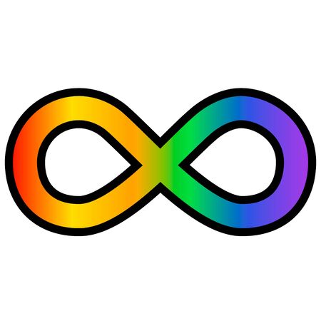 Infinity sign with rainbow colorsのイラスト素材