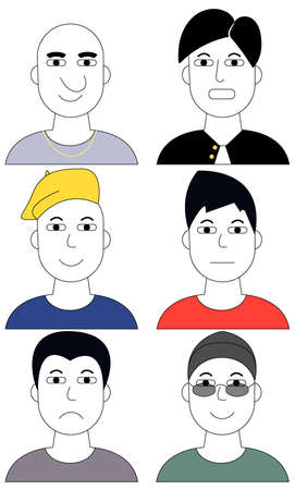 Set of male and female flat iconsのイラスト素材