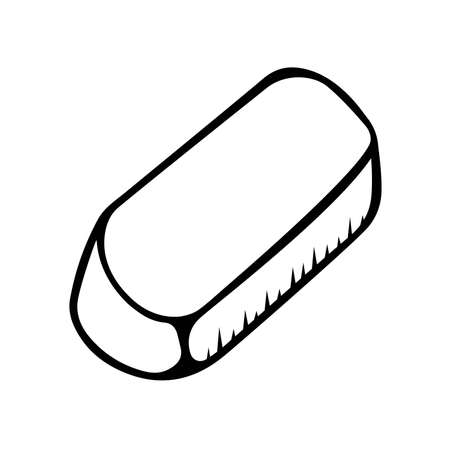 Eraser outline sketch with shadows on a white background. World letter writing day concept.のイラスト素材