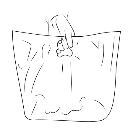 Craft package hold in hand sketch illustration.のイラスト素材