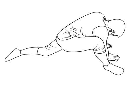 Man doing leg stretching sketch illustration.のイラスト素材