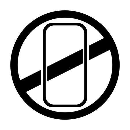 Smartphone ban pictogram vector illustration.のイラスト素材