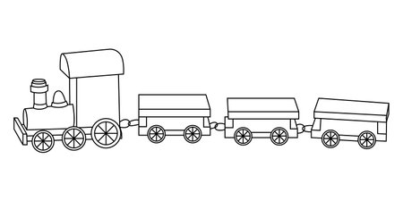 Toy train sketch vector illustration.のイラスト素材