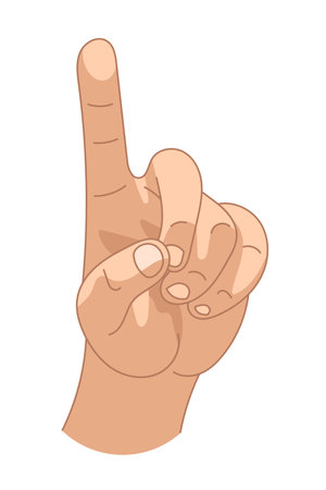 Index finger pointing up vector illustration.のイラスト素材