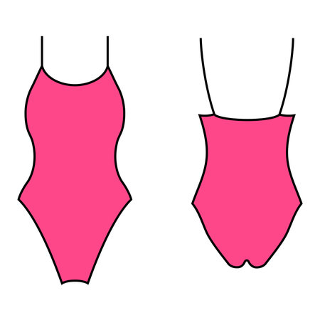 Gymnastic bodysuit front and back view vector illustration.のイラスト素材