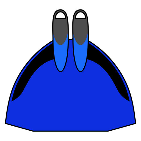 Freediving monofin pictogram vector illustration.のイラスト素材