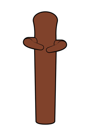 Training dummy with stump pictogram vector illustration.のイラスト素材