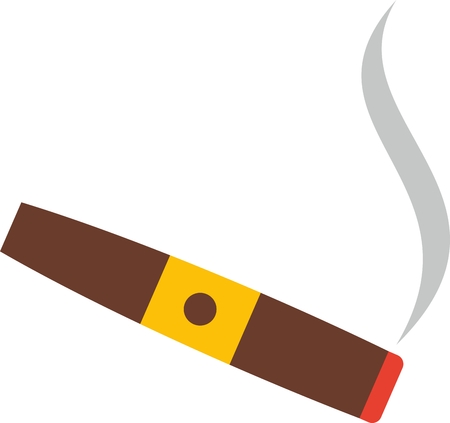 Flat cigar with smokeのイラスト素材