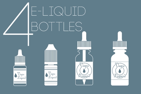 4 cute e-liquid flat stile juice bottlesのイラスト素材