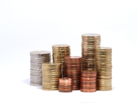 Tower of euro coins